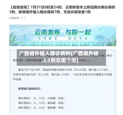 广西境外输入确诊病例(广西境外输入3例在哪个市)