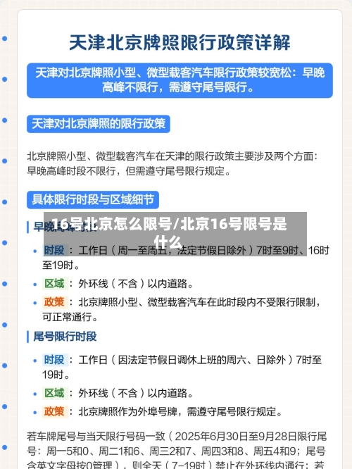 16号北京怎么限号/北京16号限号是什么