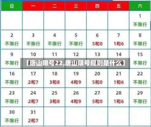 【唐山限号22,唐山限号规则是什么】-第1张图片