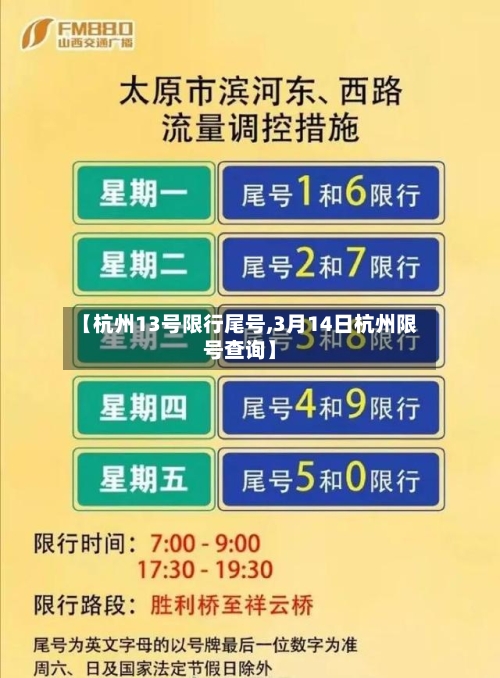 【杭州13号限行尾号,3月14日杭州限号查询】-第3张图片