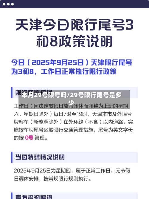 本月29号限号吗/29号限行尾号是多少-第2张图片