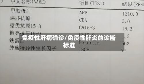 免疫性肝病确诊/免疫性肝炎的诊断标准