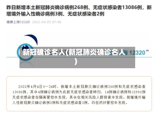 新冠确诊名人(新冠肺炎确诊名人)-第1张图片